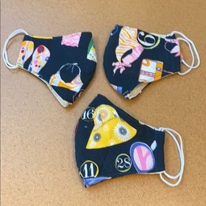 Set of 3 brand new adult masks with summer design